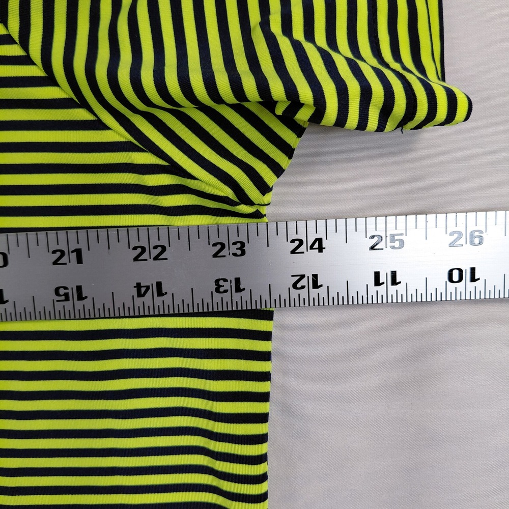 RLX Ralph Lauren Mens Large Neon Yellow Navy Striped Southern Hills Polo‎ Shirt - Picture 10 of 13